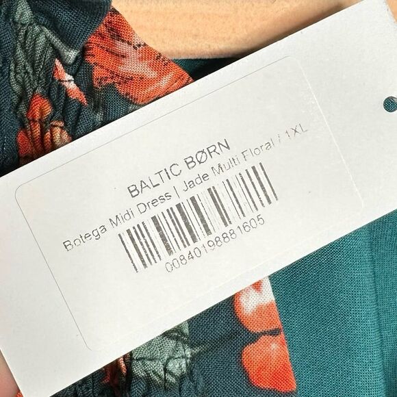 Baltic Born Botega Midi Dress Jade Green Floral Plus Size 1XL NEW NWT - Picture 6 of 12